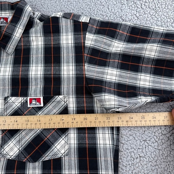 VTG Ben Davis Shirt Mens M 1/4 Zip Plaid Made In USA Lowrider Work Wear Grunge - Picture 5 of 10